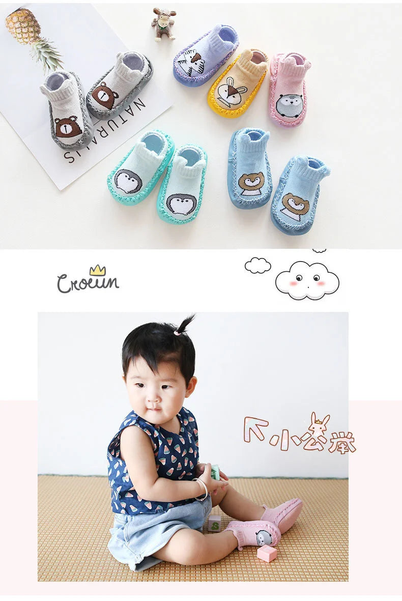 Baby Non-Slip Indoor Socks Slippers with Rubber Soles