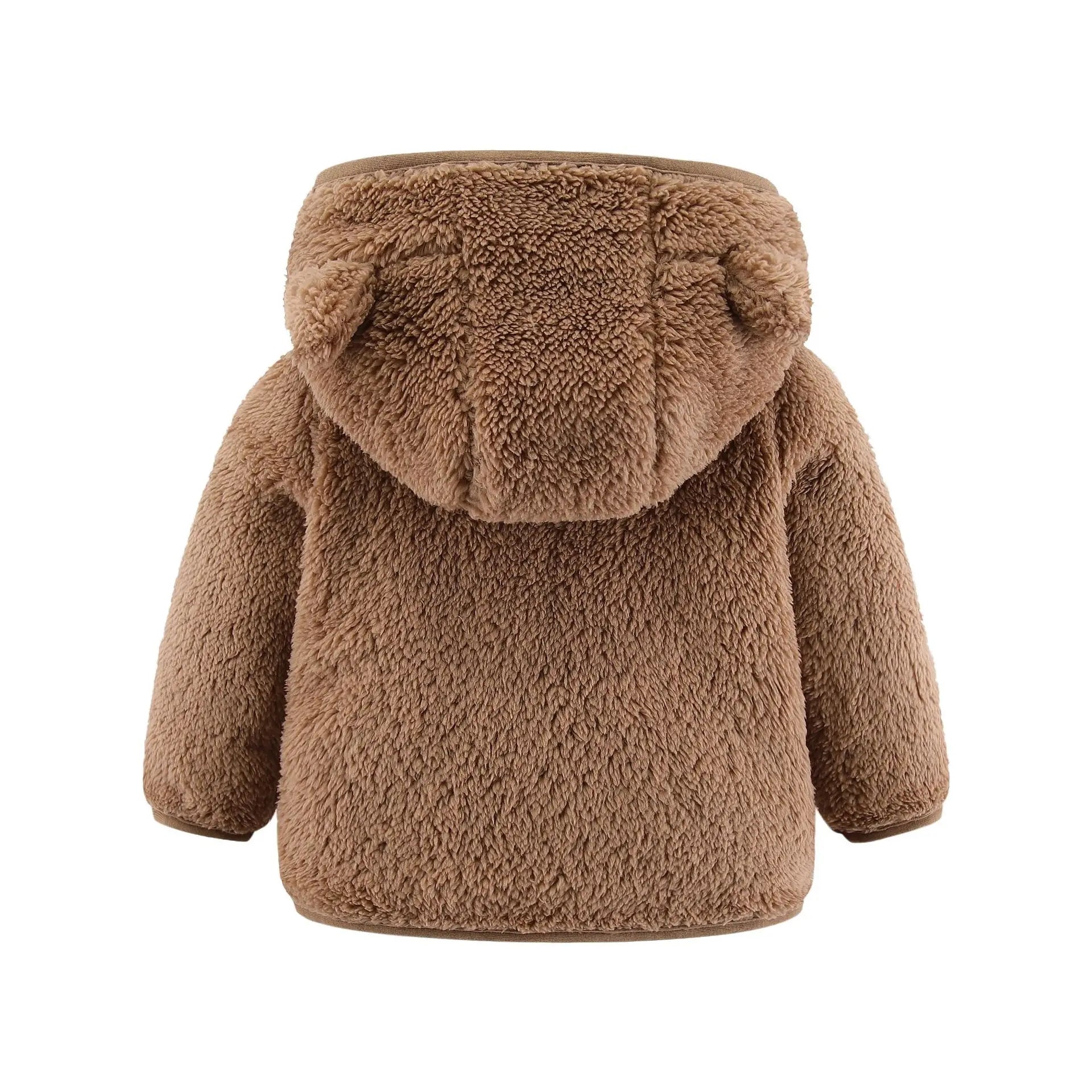 Spring and Autumn Children's Fleece Coat Baby Bear Ears Long Sleeve Warm Jacket 0-3 Years Old Child Clothing