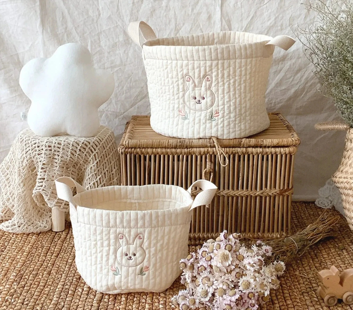 Baby Bags Cute Bear Embroidery Diaper Bag Caddy Nappy Cart Storage Mummy Maternity Bag for Newborn Diapers Toys Organizers
