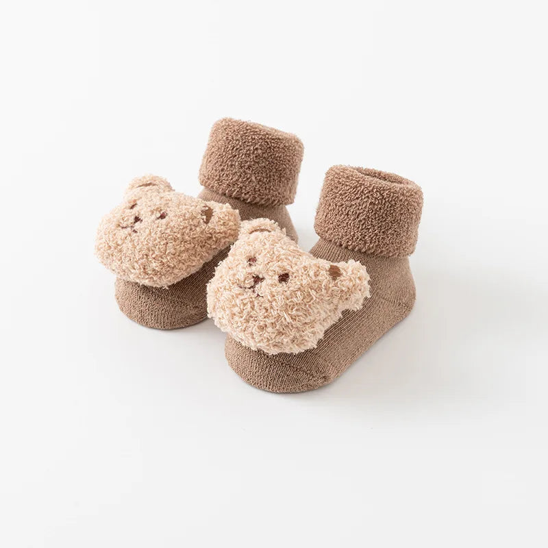 Cute Cartoon Bear Baby Socks – Anti-Slip Cotton (Spring & Autumn)