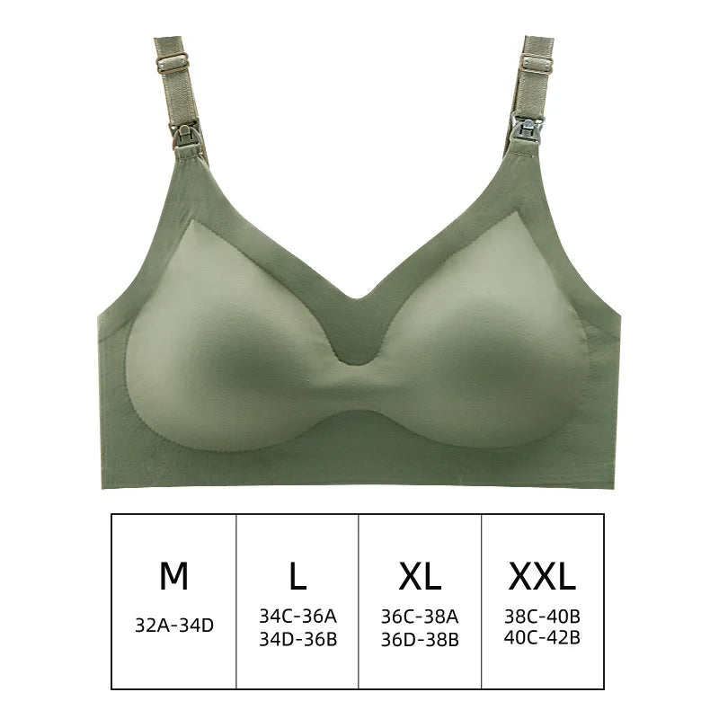 Ultra-Thin Laser Cut Nursing Bra – Push-Up, Removable Pads, Plus Size