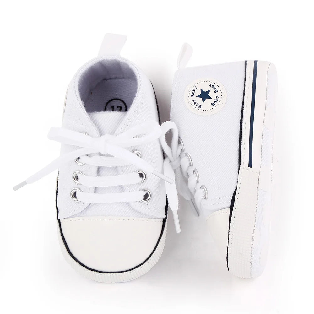 Canvas Baby Sneakers – Soft Sole First Walkers for Boys & Girls