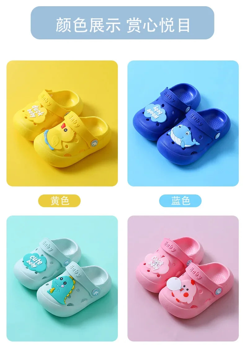 Children's Hole Shoes Slippers for Boys and Girls Breathable Non Slip Cute Lightweight, Soft Soled Sandals for External Wear