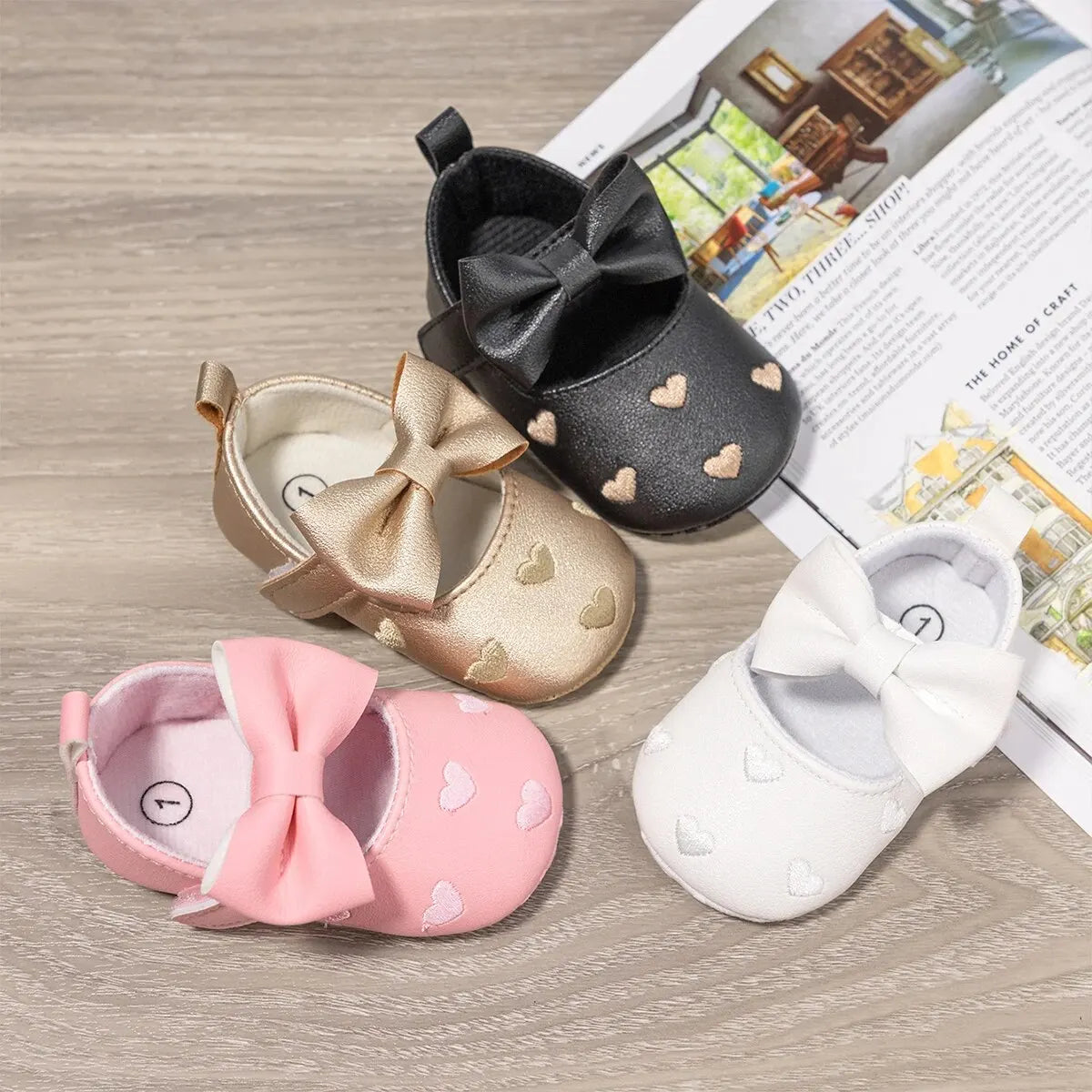 Meckior Baby Girl Dress Shoes – Bow-Knot Soft Sole Walkers