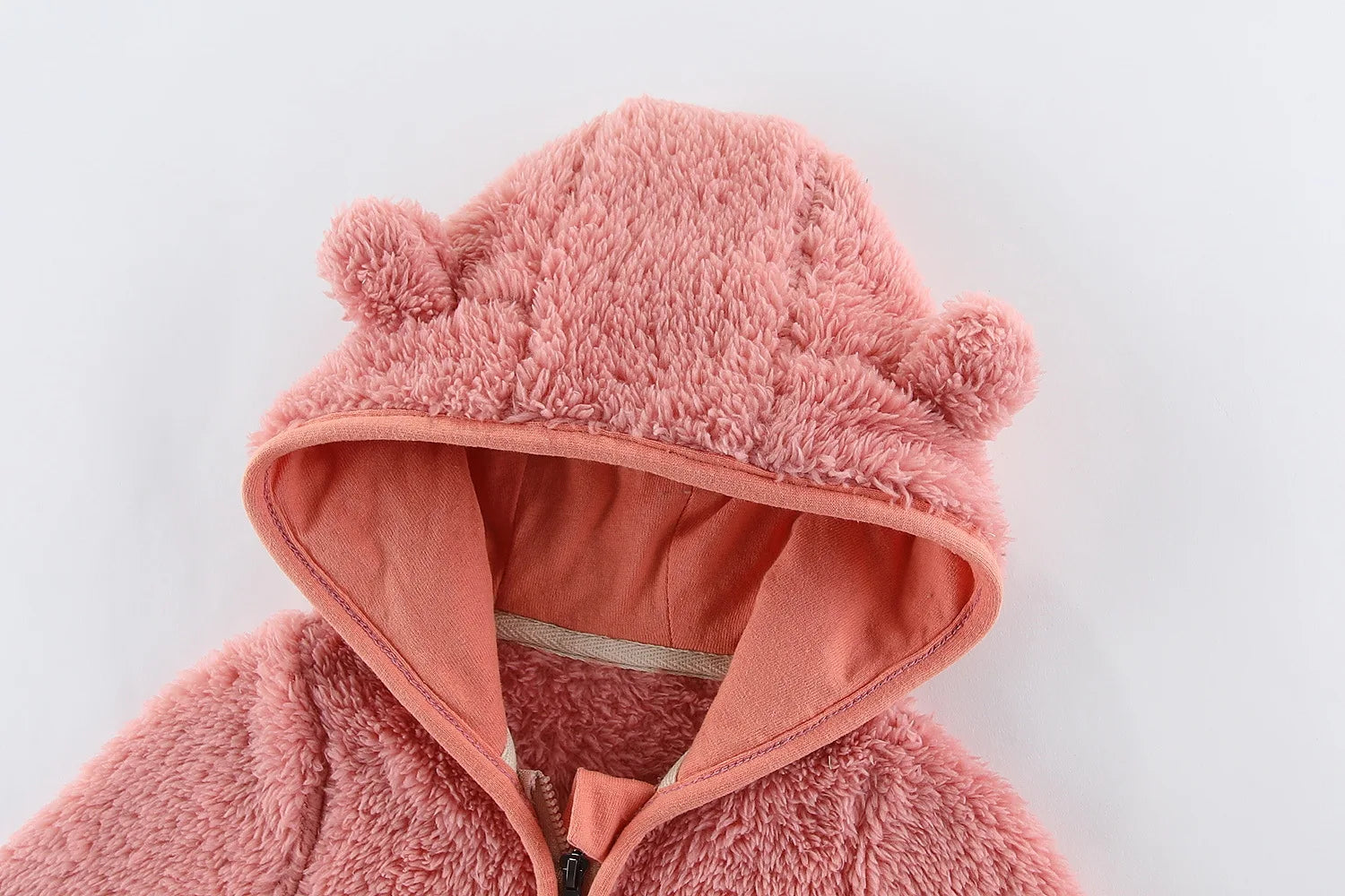 Spring and Autumn Children's Fleece Coat Baby Bear Ears Long Sleeve Warm Jacket 0-3 Years Old Child Clothing