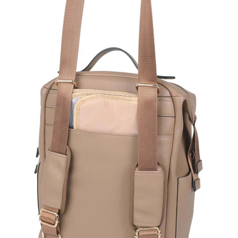 Multifunction Leather Baby Changing Bag Large Capacity