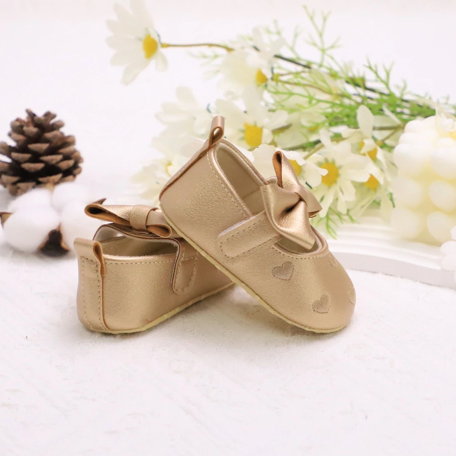 Love Embroidered Baby Girl Shoes – Soft First Step Walkers