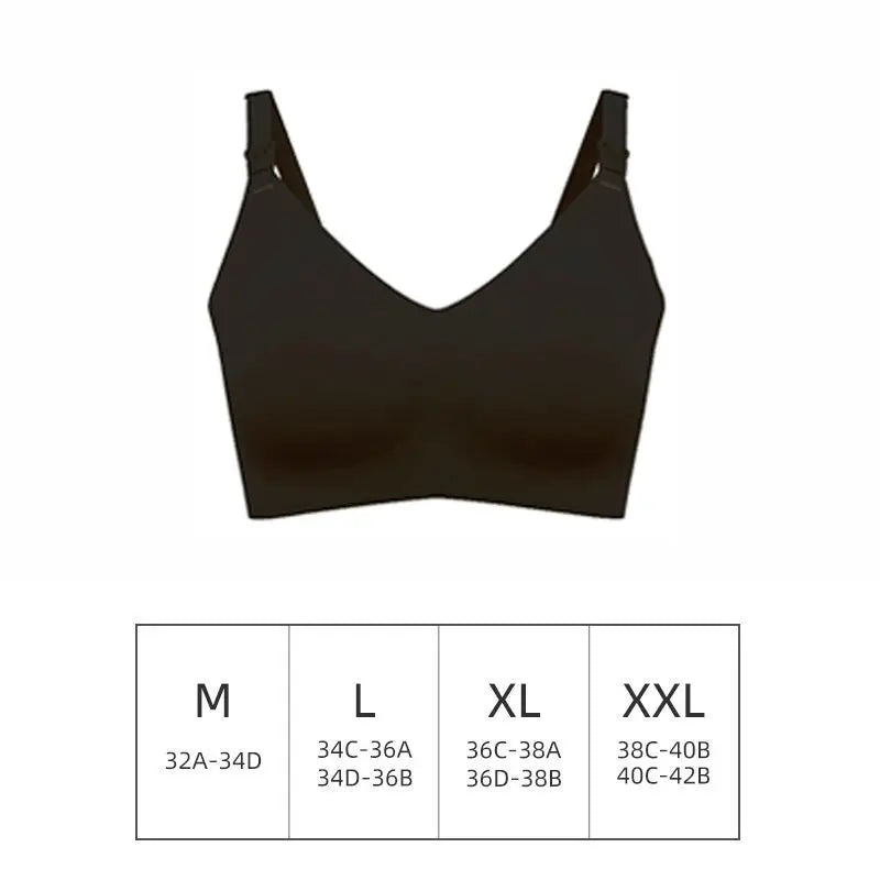 Ultra Thin Laser Cutting Ladies Feeding Bra Seamless Removable Padded Breastfeeding Bras Plus Size Push Up Maternity Support Bra