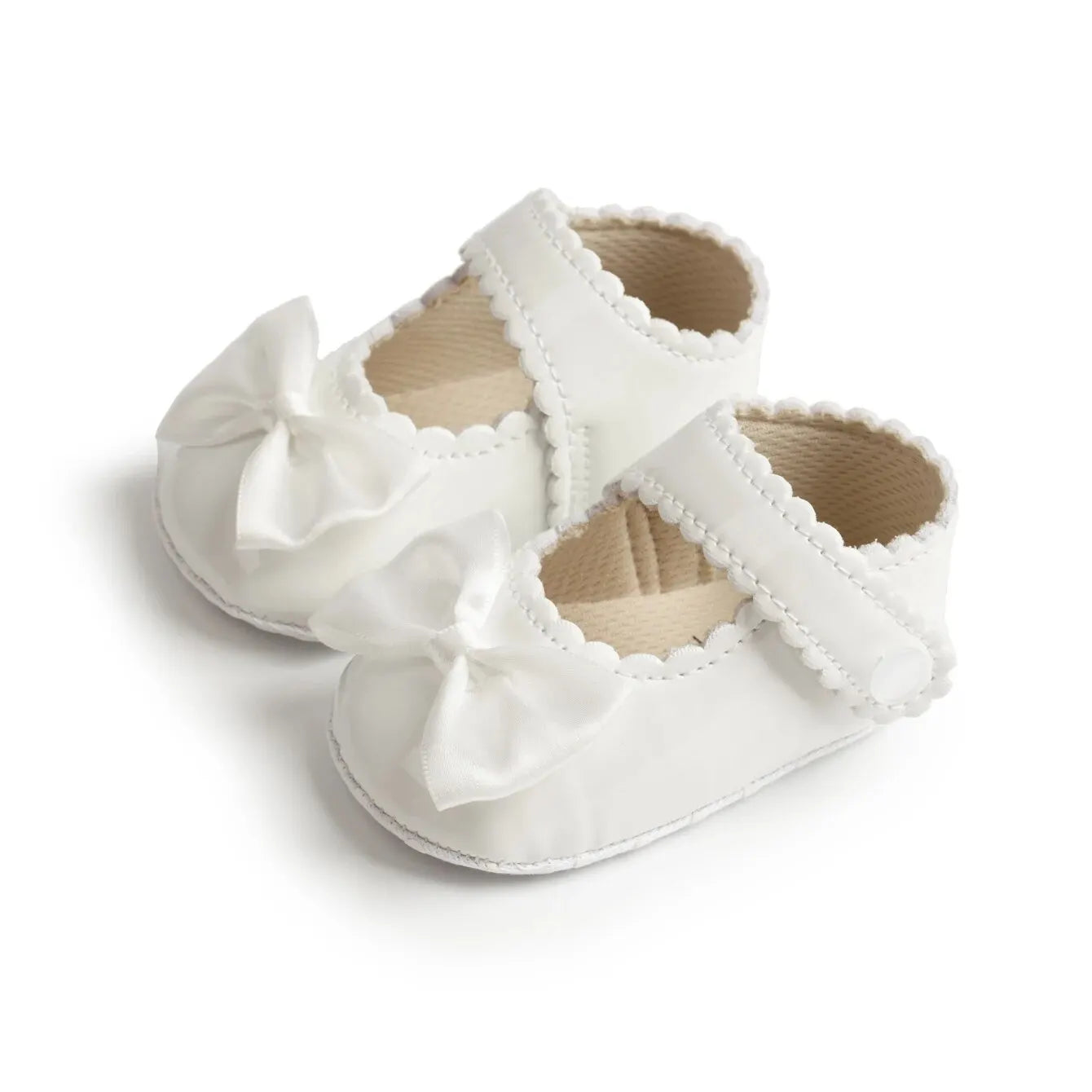 Meckior PU Leather Bowknot Baby Girl Shoes – Soft Sole Flats