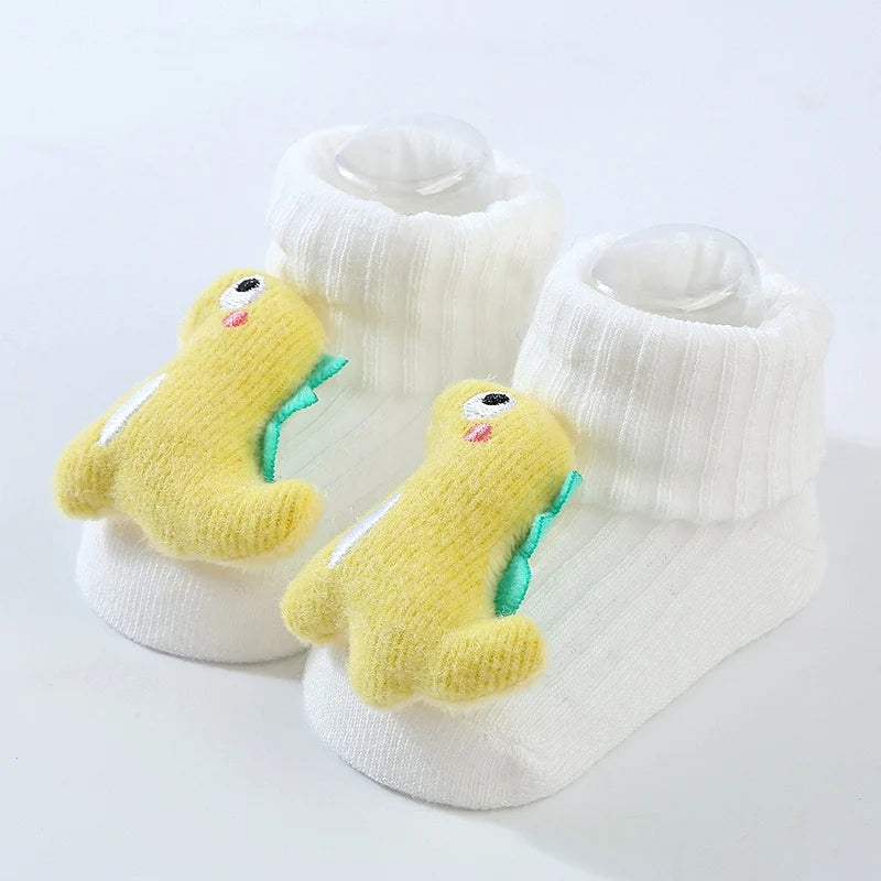 Cute Dinosaur Baby Socks – Soft Cotton Anti-Slip (0–12 Months)