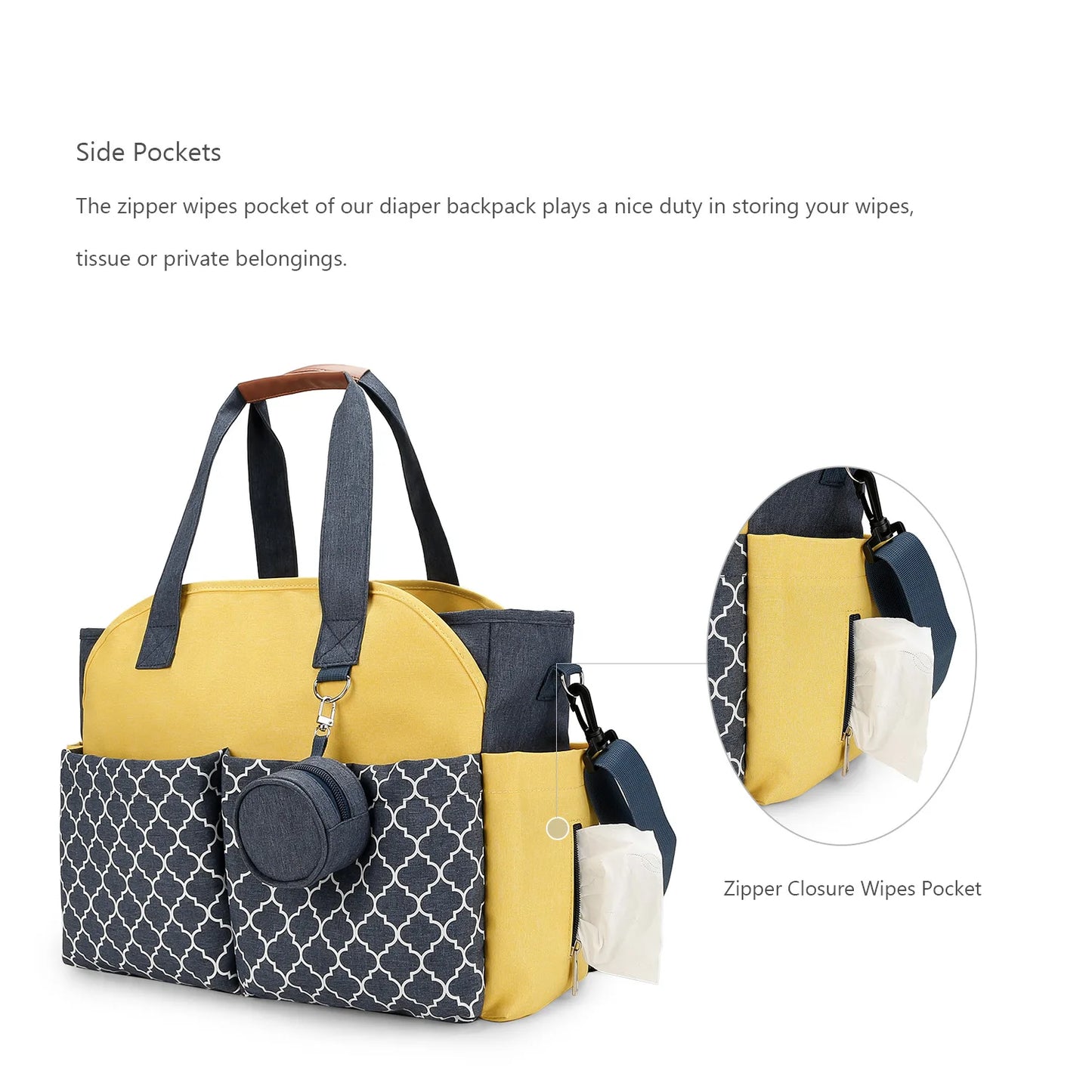 Baby Changing Carrier Bag with  Shoulder Strap Portable Waterproof and Large Capacity