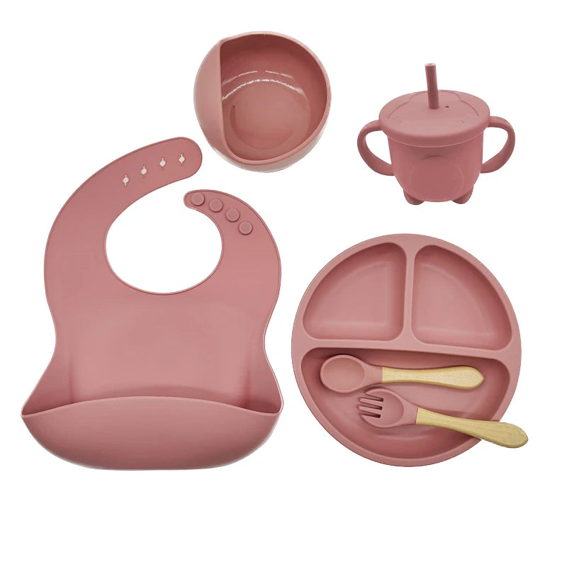 Children’s Silicone Tableware Set – 6/8-Piece Baby Feeding Kit