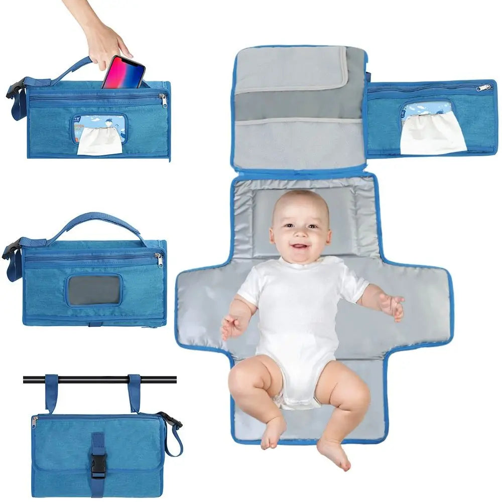 Portable Baby Changing Pad with Pockets