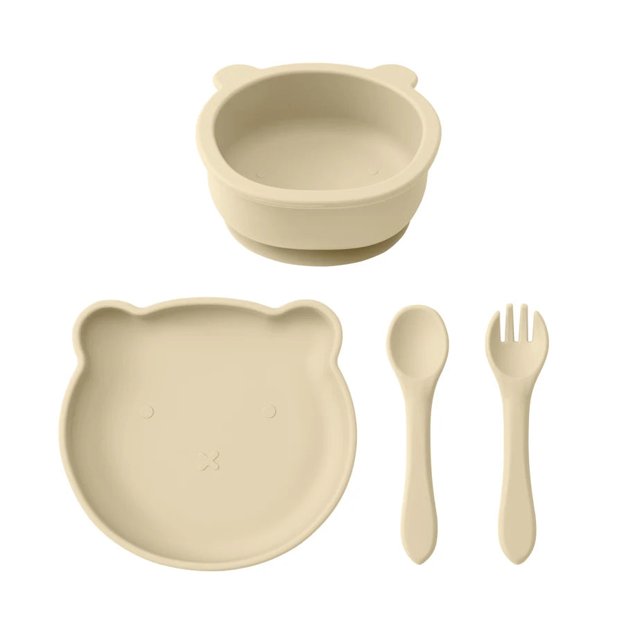 (Set of 4)Children Tableware Set - Baby Silicone Tableware