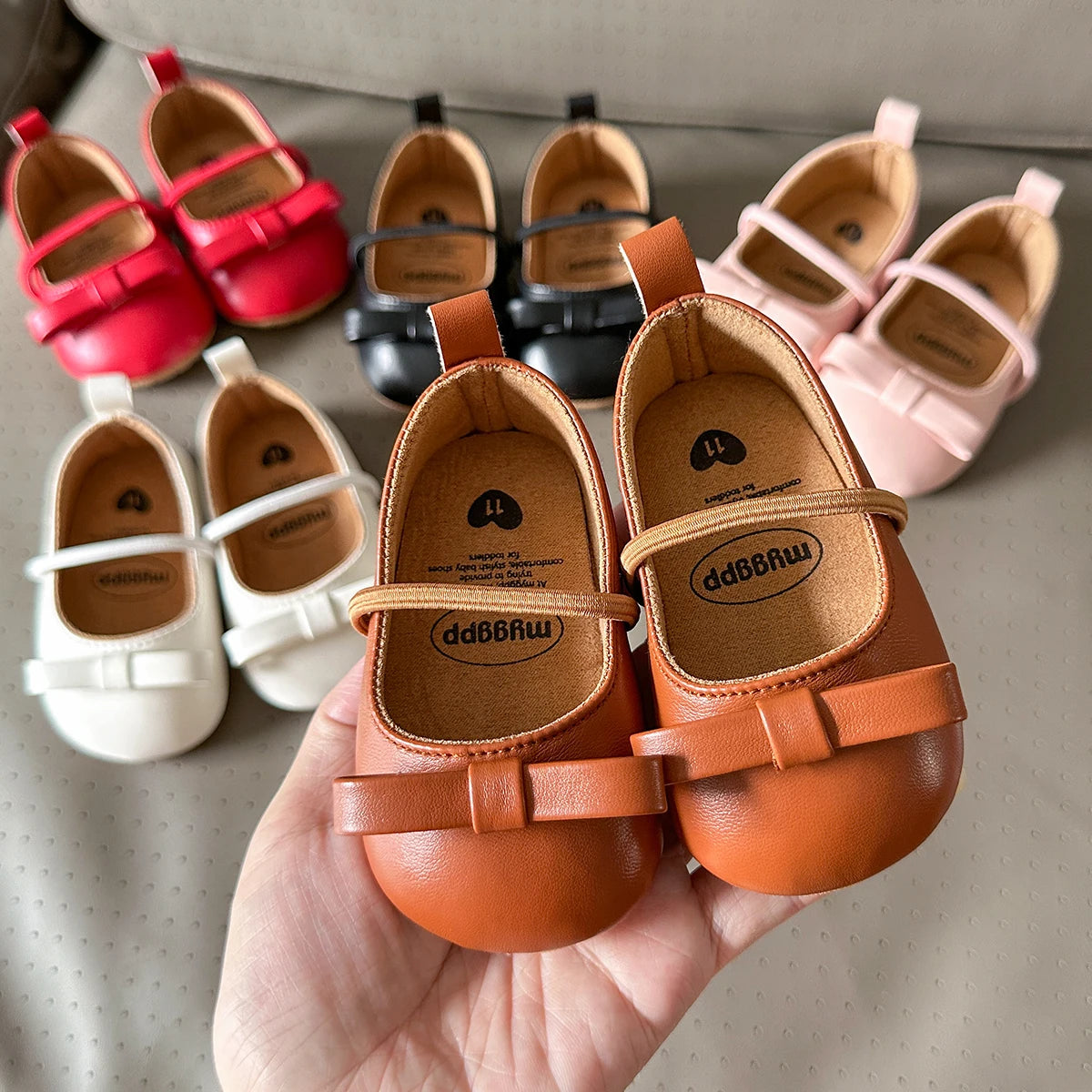 Multicolour Leather Baby Shoes – Soft Sole First Walkers