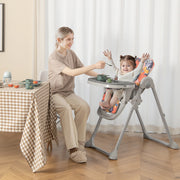 GOFLAME Folding Baby Highchair with Recline & Tray