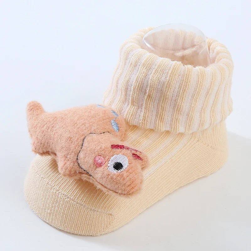 Cute Dinosaur Baby Socks – Soft Cotton Anti-Slip (0–12 Months)