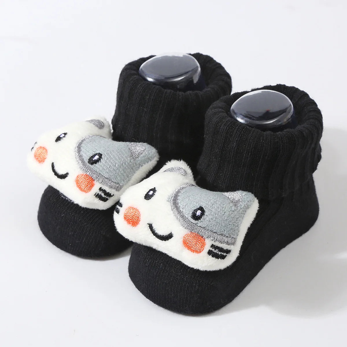 3D Doll Cotton Baby Tube Socks – Newborn (0–6 Months)