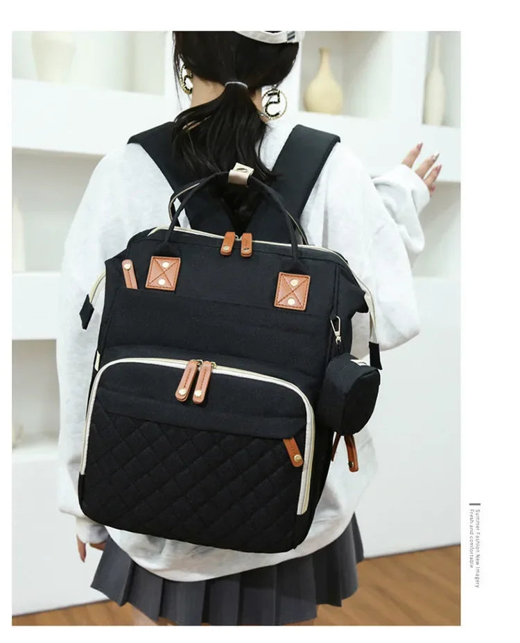Diaper Bag with Changing Station 3 in 1 Baby Diaper Backpack with Foldable Changing Pad, Large Travel Back Pack for Girl Boy