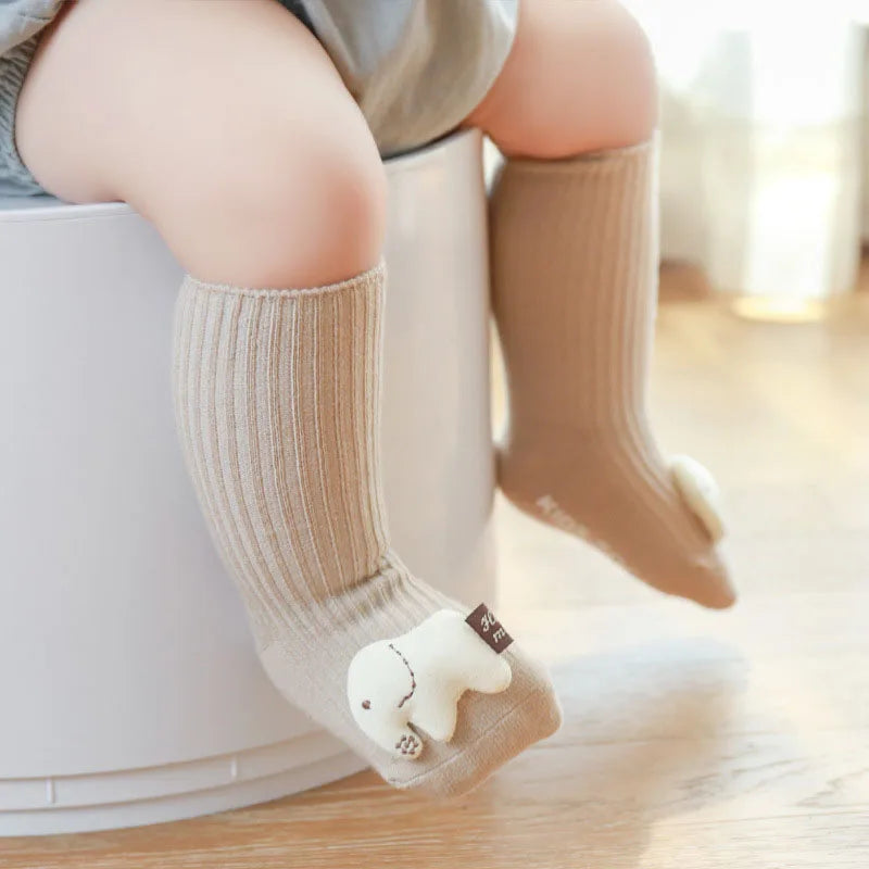 Cartoon Cotton Baby Socks – Non-Slip (Newborn to Toddler)