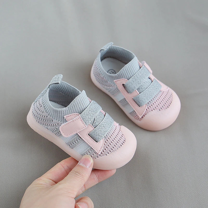 Children's Casual Sports Shoes Mesh Breathable Boy Girls Walking Shoes Soft Soles Anti-skid Baby Walking Shoes Baby Sports Shoes