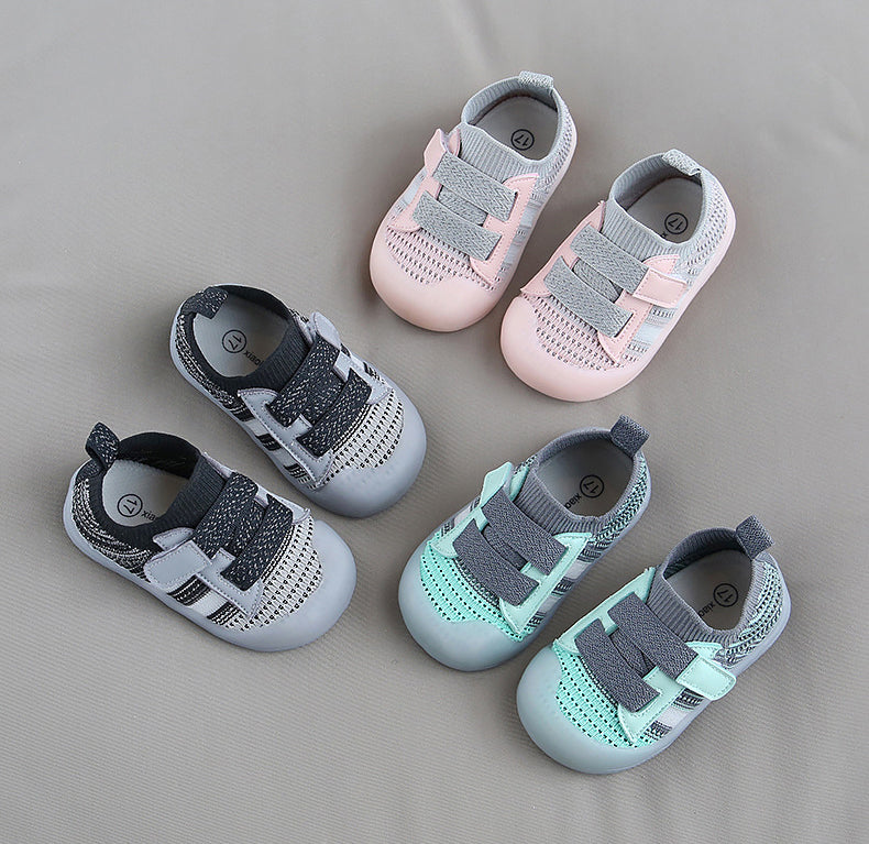 Children's Casual Sports Shoes Mesh Breathable Boy Girls Walking Shoes Soft Soles Anti-skid Baby Walking Shoes Baby Sports Shoes