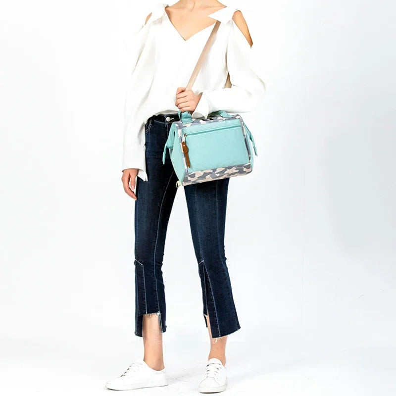 Fashion Small Mommy Bag One Shoulder Messenger Bag Multifunctional Mommy Handbag Storage Bag Mother Baby Storage Bag Women's Bag