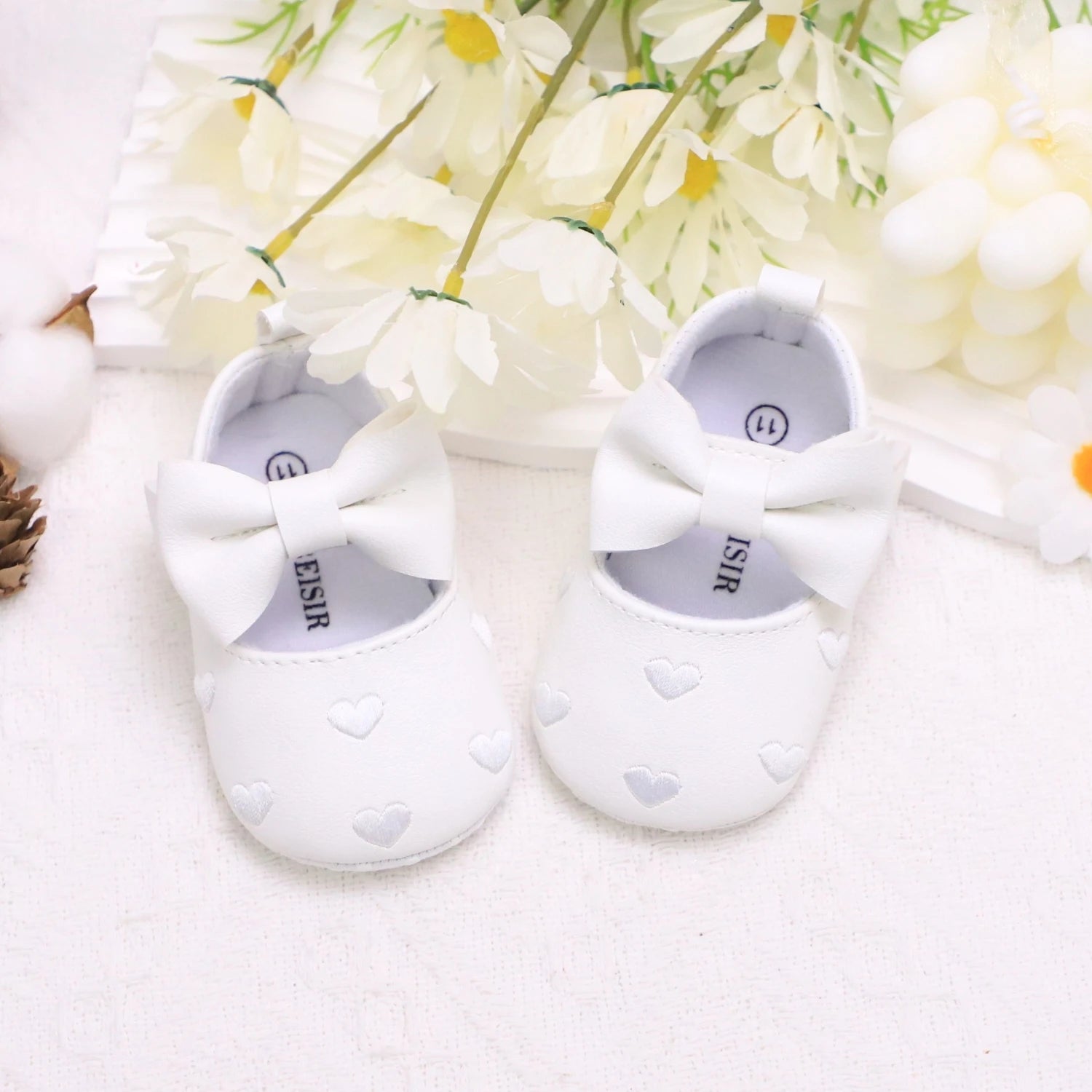 Love Embroidered Baby Girl Shoes – Soft First Step Walkers
