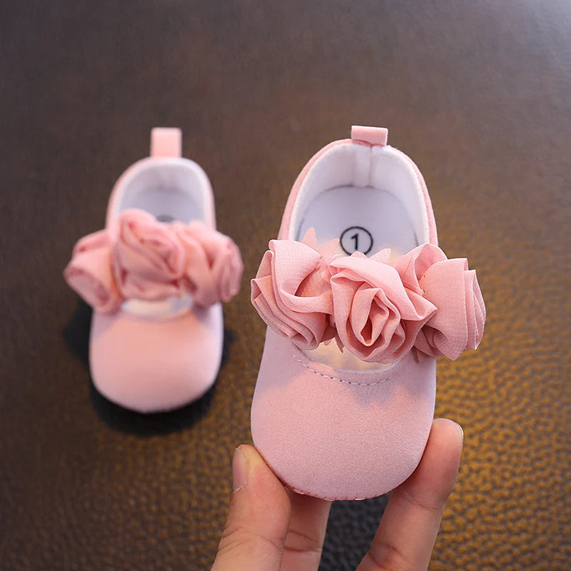 White Lace Princess Baby Shoes – Soft Sole First Walkers
