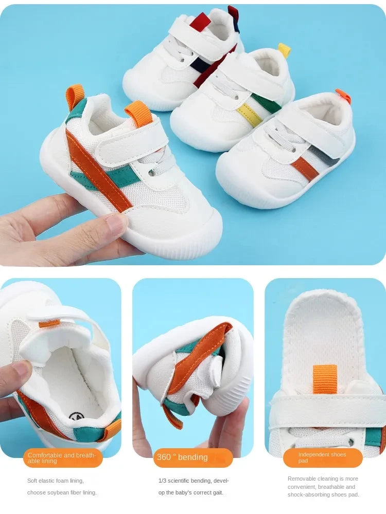 Baby Toddler Shoes Four Seasons 0-3 Year Old Children's Soft Sole Non Slip Shoes Girl Boy Mesh Breathable Walking Single Shoe