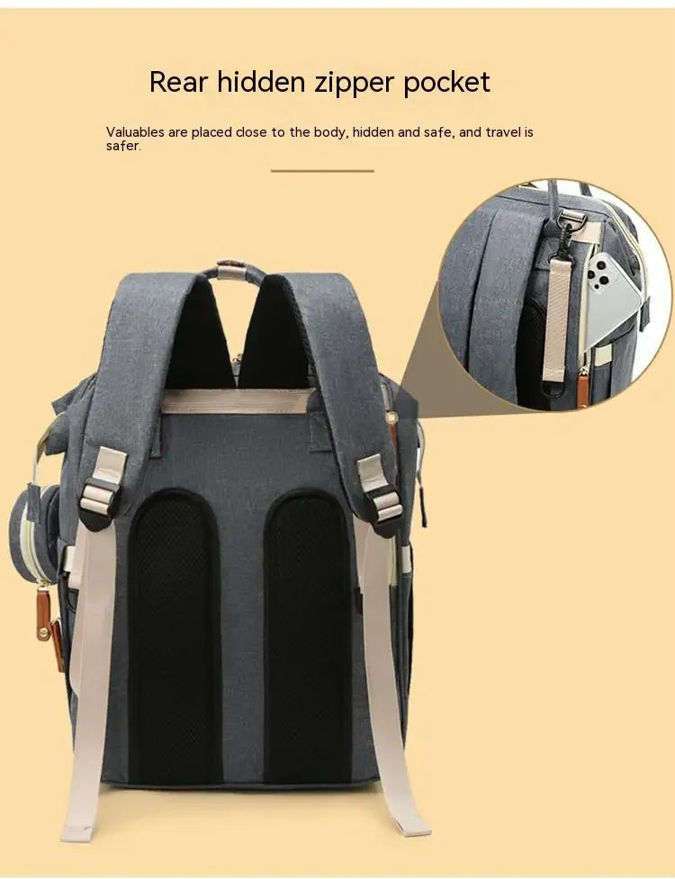 Diaper Bag with Changing Station 3 in 1 Baby Diaper Backpack with Foldable Changing Pad, Large Travel Back Pack for Girl Boy