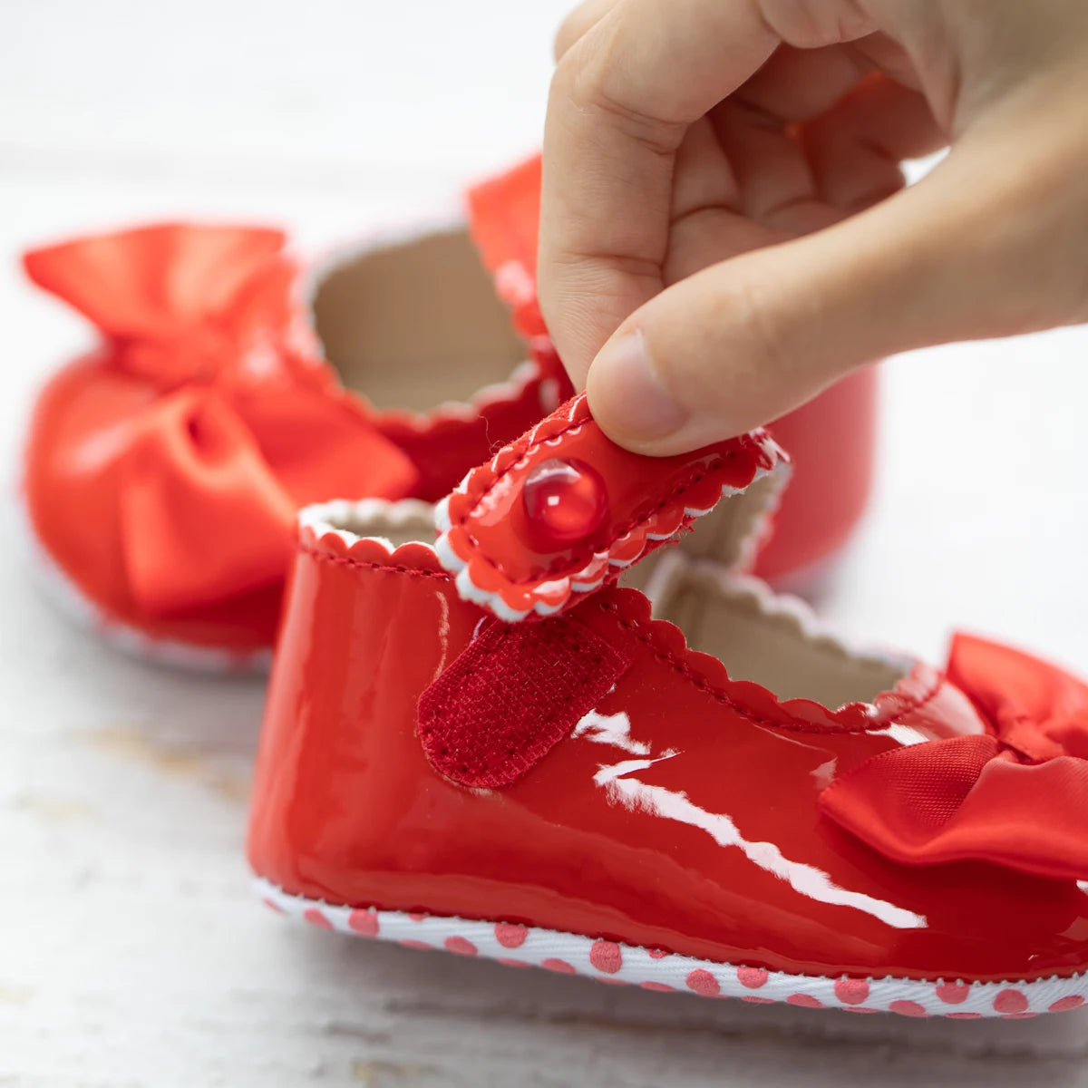 Meckior PU Leather Bowknot Baby Girl Shoes – Soft Sole Flats