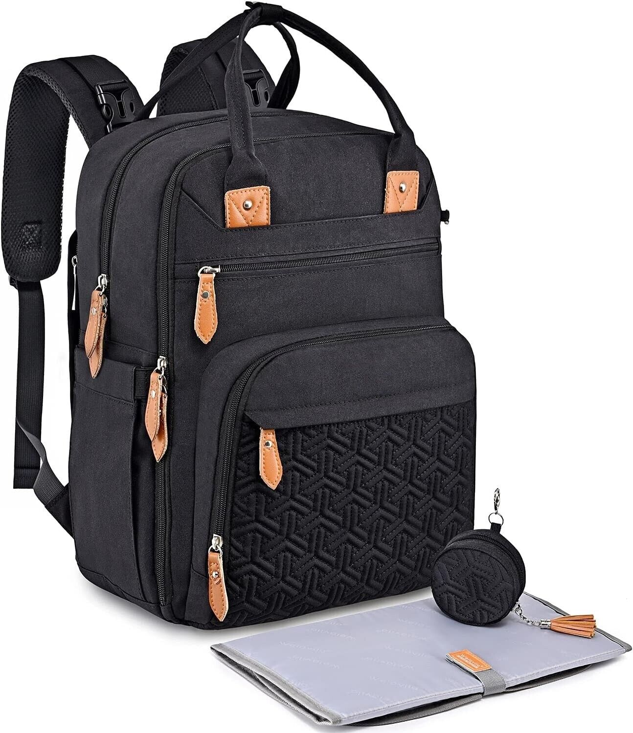 Baby Diaper Changing Bag Mummy Nappy Backpack Hospital Bag with Changing Mat
