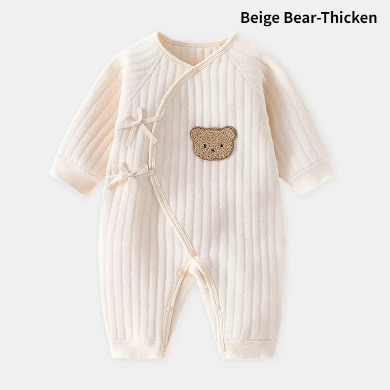 DGUKYM New Autumn Winter Long Sleeve Body Suit & One Piece Thick Bear Romper Baby Clothes Infant Girls Coat Cotton Jumpsuit