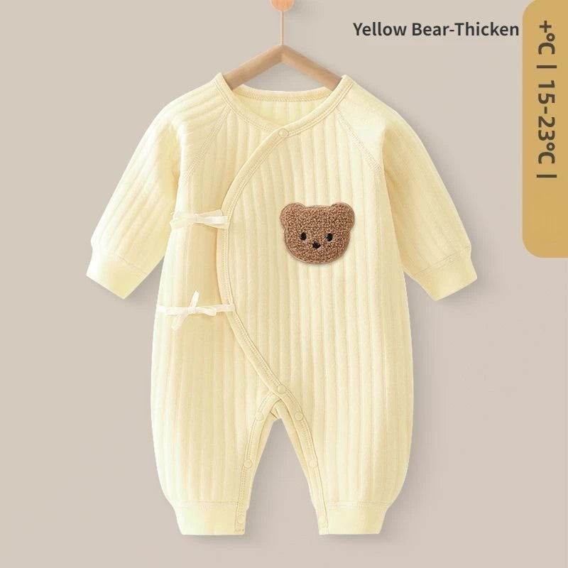 DGUKYM New Autumn Winter Long Sleeve Body Suit & One Piece Thick Bear Romper Baby Clothes Infant Girls Coat Cotton Jumpsuit