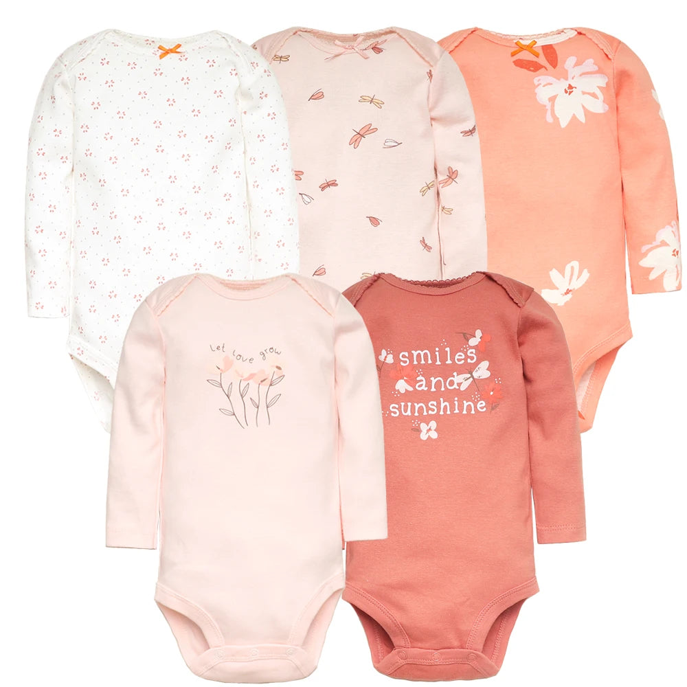5-Pack Baby Bodysuits – 100% Cotton Newborn & Toddler Jumpsuits