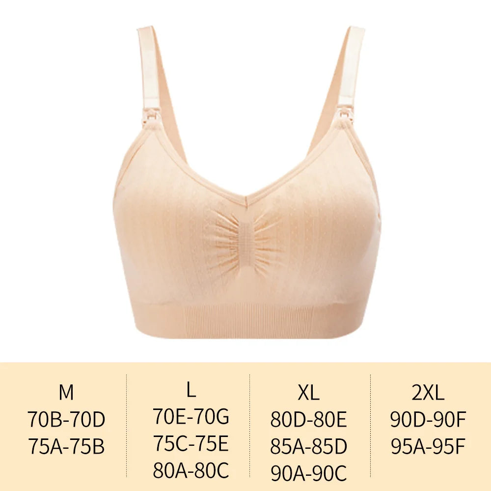 Front Buckle Nursing Bra – Seamless, Breathable Push-Up Maternity Bra
