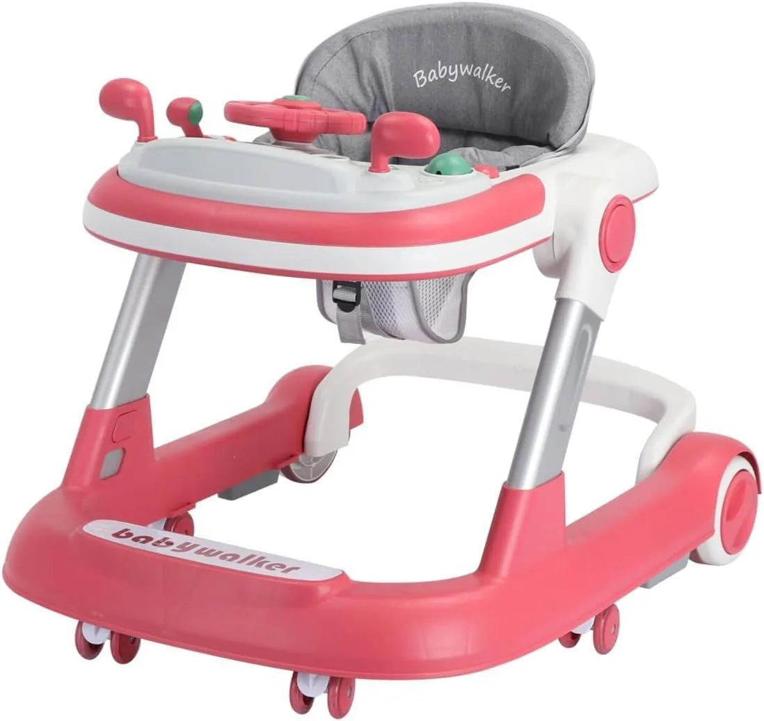 Foldable 2-in-1 Baby Walker – Push Toy, Feeding & Music Tray