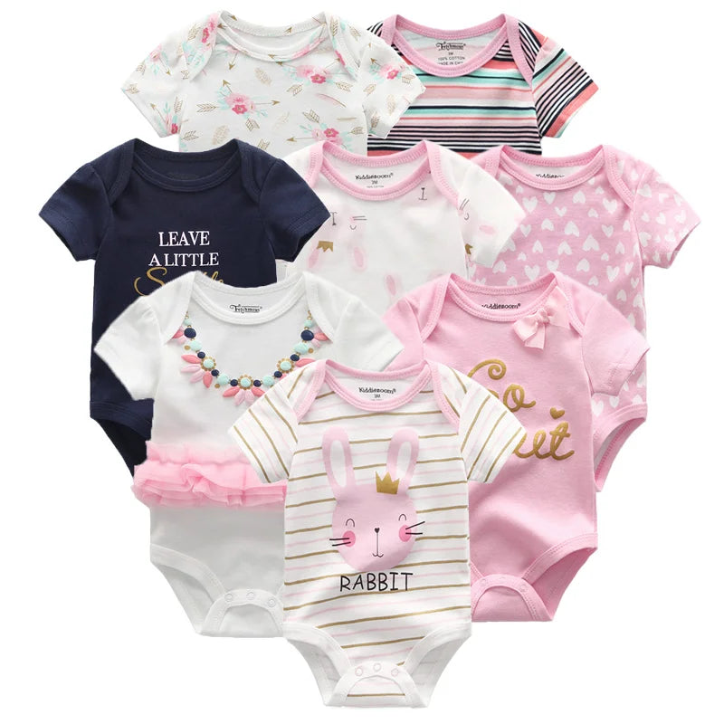 8 PCS/lot summer short sleeve baby boy bodysuit baby boy jumpsuit set ropa bebe baby boy clothes