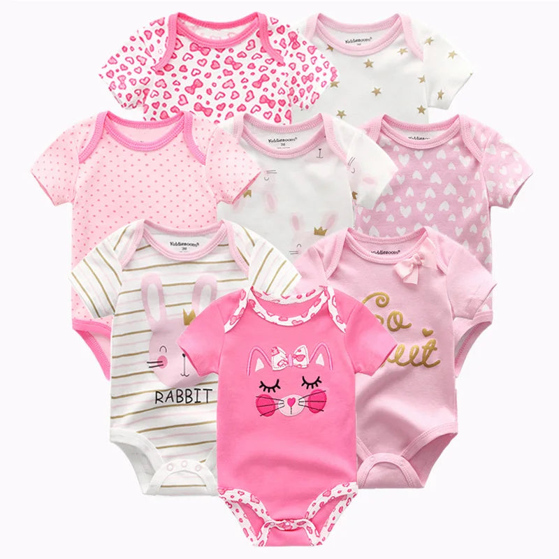 8 PCS/lot summer short sleeve baby boy bodysuit baby boy jumpsuit set ropa bebe baby boy clothes