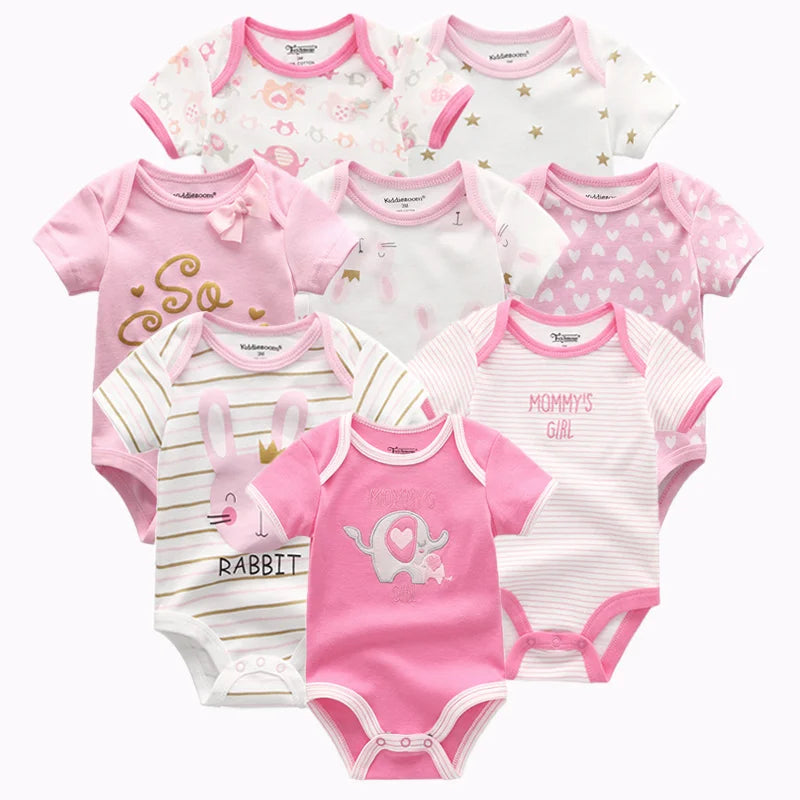 8 PCS/lot summer short sleeve baby boy bodysuit baby boy jumpsuit set ropa bebe baby boy clothes