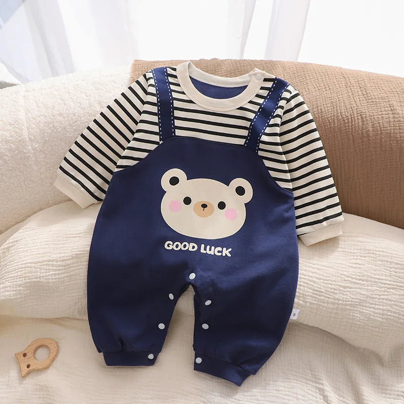 2025 New Baby Jumpsuit Autumn Long-sleeved Pure Cotton Cute ChildrenClothes Kids Clothes Crawling Clothes Boys Girls Jumpsuit