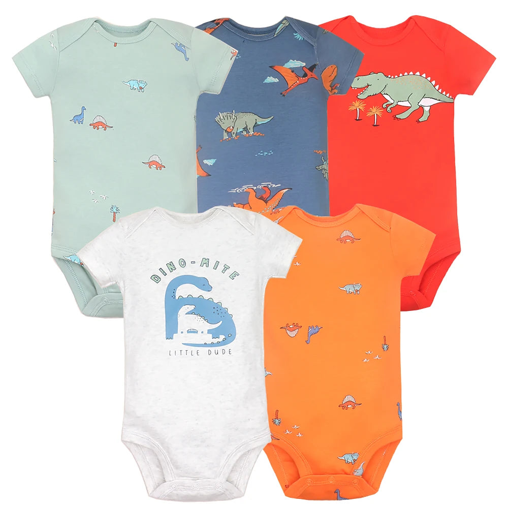 5-Pack Baby Boys Girls Bodysuits 100% Cotton Short Sleeves Kids Clothes 6-24 Month Newborn Baby Clothing bebe Jumpsuit