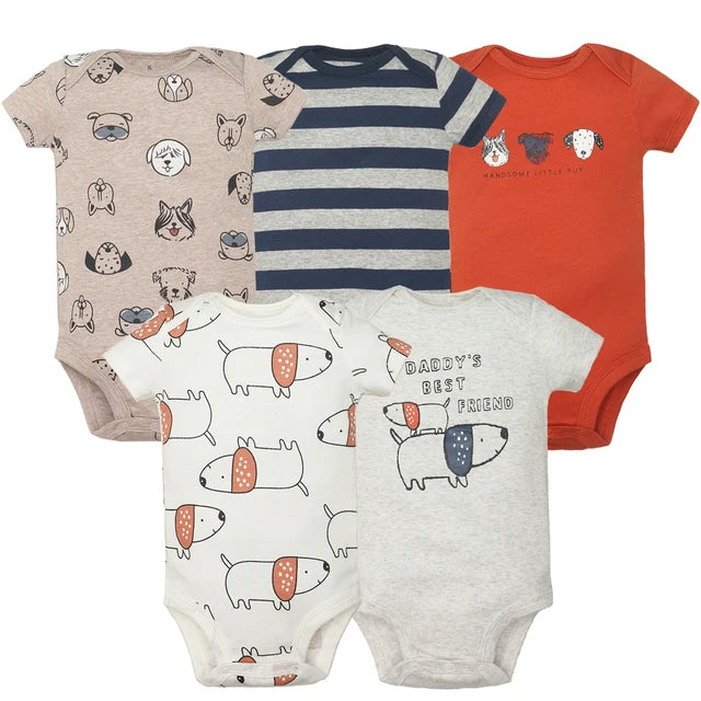5-Pack Baby Boys Girls Bodysuits 100% Cotton Short Sleeves Kids Clothes 6-24 Month Newborn Baby Clothing bebe Jumpsuit