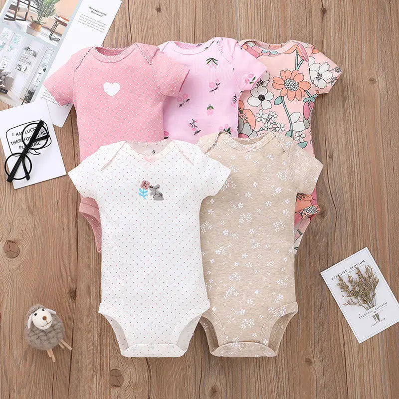 5-Pack Baby Boys Girls Bodysuits 100% Cotton Short Sleeves Kids Clothes 6-24 Month Newborn Baby Clothing bebe Jumpsuit