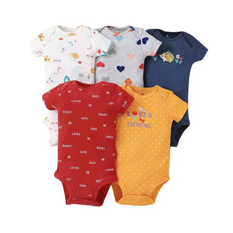 5-Pack Baby Boys Girls Bodysuits 100% Cotton Short Sleeves Kids Clothes 6-24 Month Newborn Baby Clothing bebe Jumpsuit