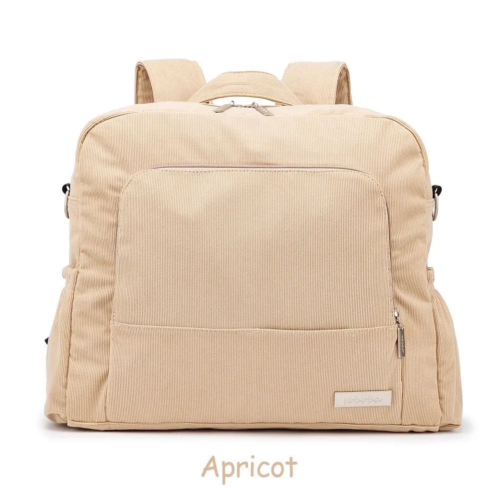 Soboba Corduroy Diaper Backpack – Large & Stylish for Moms